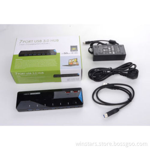 Hub, 7 + 2 Ports USB3.0 Up to 2.1A Charging FunctionNew